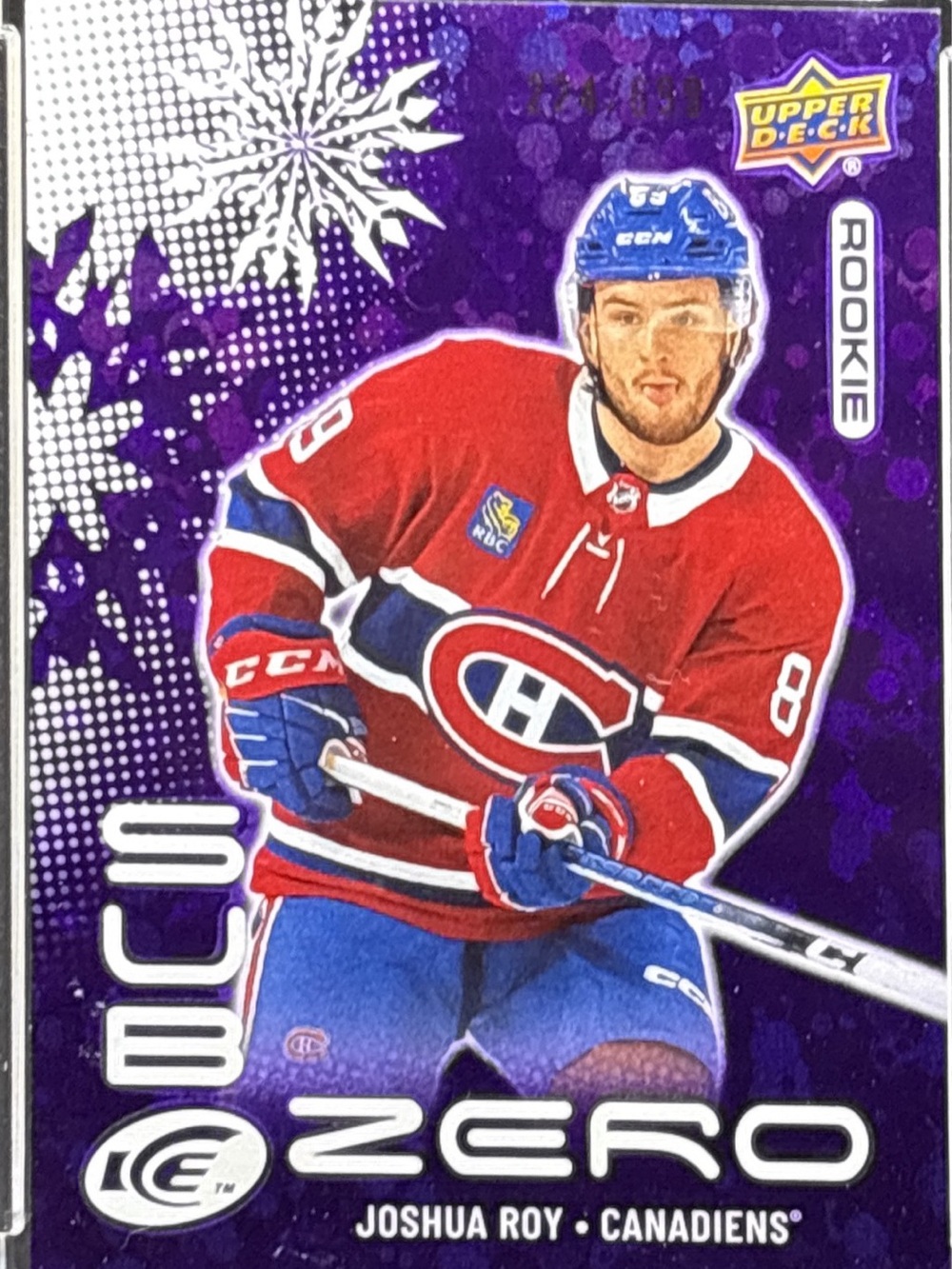 Upper Deck Joshua Roy Canadiens Rookie Trading Card - LE 224/699